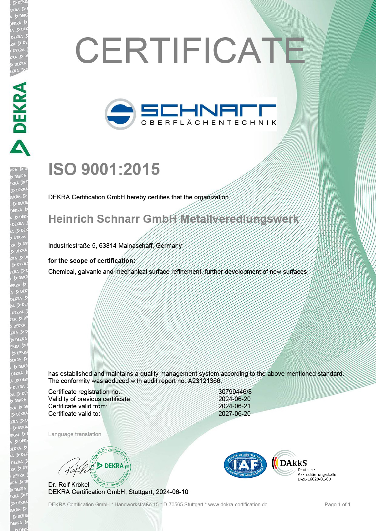 ISO Zertifikat DIN 9001:2008